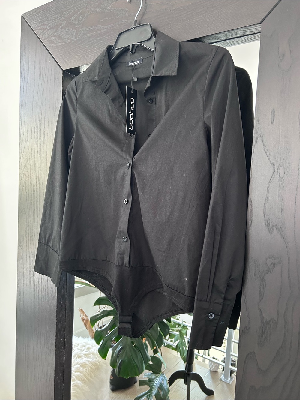 Boohoo Black Bodysuit Shirt size Medium
